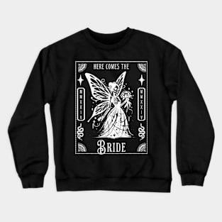 Here Comes The Skeleton Bride Fairy Gothic Cottagecore Tarot Crewneck Sweatshirt